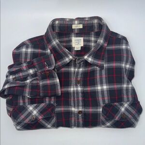 J. Crew Plaid Tailored Fit Flannel Shirtings Size XL